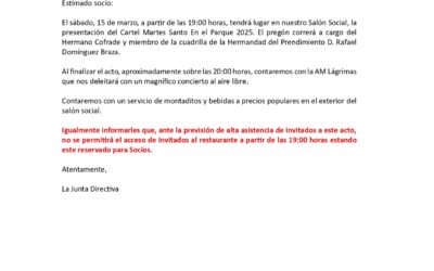 PRESENTACION CARTEL MARTES SANTO EL PARQUE