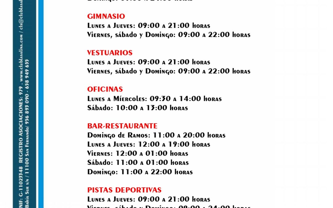 HORARIO SEMANA SANTA
