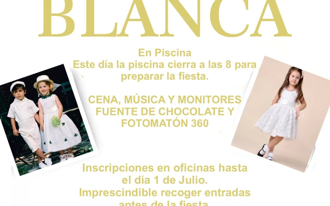 CENA DE BLANCO INFANTIL EN PISCINA